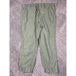 J Crew Pants Womens 10 Olive Woven Ankle Military Army Earthy Minimal Elastic